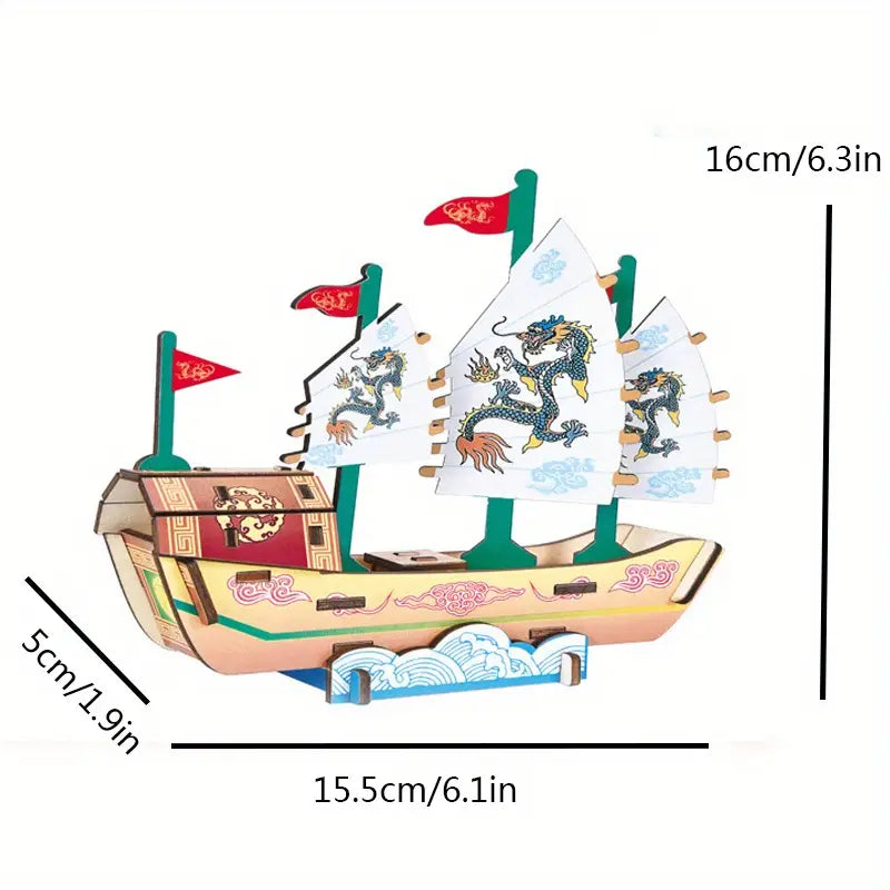 Sailboat - Viking (3D Wooden Puzzle)
