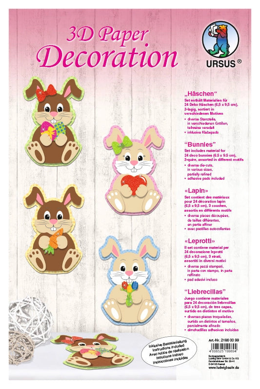 3D Paper Decoration - Bunny