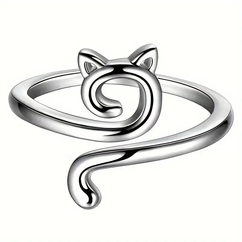 Adjustable Crochet Ring - Cat